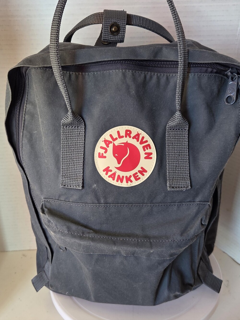 Fjallraven Grey Canvas Kanken Backpack
